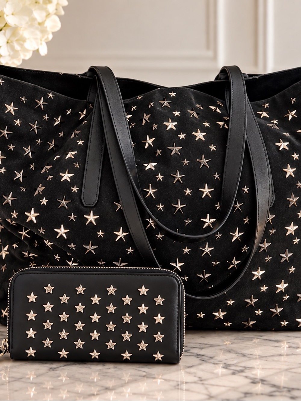 BUNDLE - Jimmy Choo Star-Studded Tote w/ Wallet